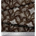 thumbnail image 3 of Soimoi Brown Cotton Duck Fabric Flower Floral Fabric Prints By Yard 44 Inch Wide, 3 of 3