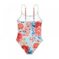 thumbnail image 2 of Esho 4-8Y Kids Girls One-Piece Swimsuits Bathing Suit Toddler Girl Floral Bikini Swimwear Beach Wear, 2 of 4