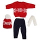 thumbnail image 2 of Sailing Suéter navideño, pantalones y sombreros, accesorios para muñecas para muñeca bebé de 18 pulgadas, 2 of 10