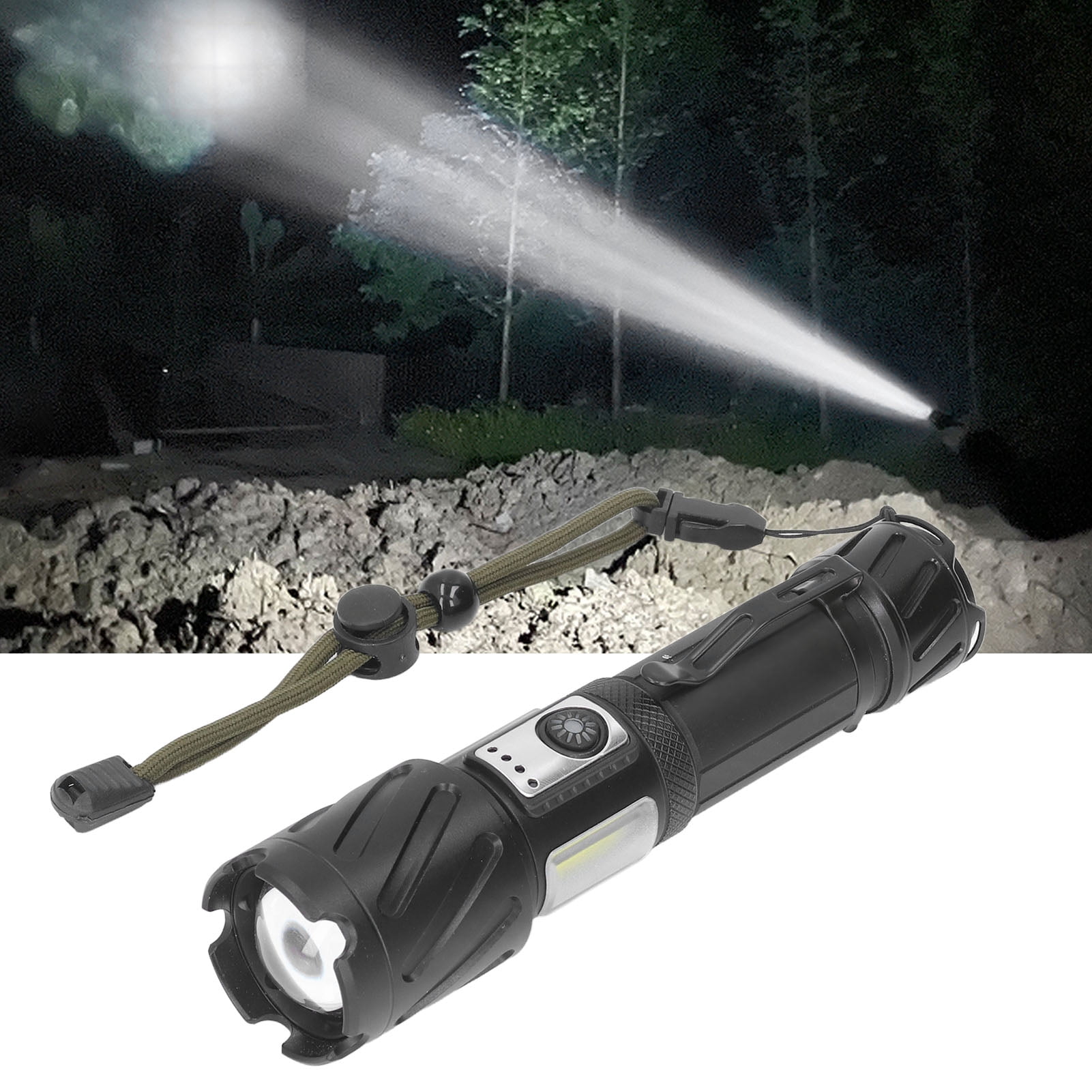 BIMZUC XHP160 LED 5000 Lumens Super Bright Flashlight, USB Rechargeable, 6 Modes, IPX4 Waterproof