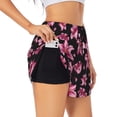 thumbnail image 2 of Haiem Lilies Flowers Women's 2 in 1 Running Shorts - Lightweight Athletic Workout Gym Yoga Breathable Sports Shorts Liner with Phone Pockets-Small, 2 of 9