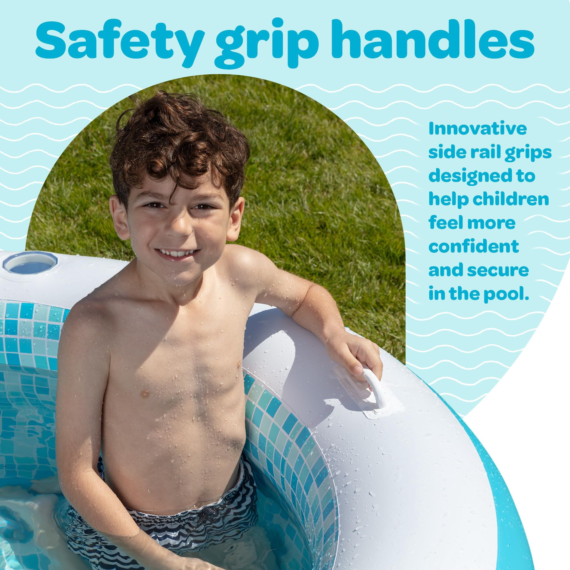Grip A Pool Inflatable Kiddie Pool Round Blow Up 60" x 22"