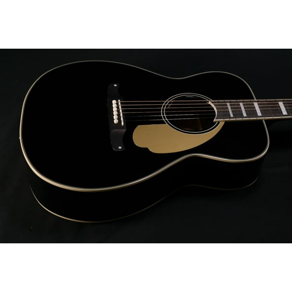 Fender Malibu Vintage, Ovangkol Fingerboard, Gold Pickguard, Black - 563