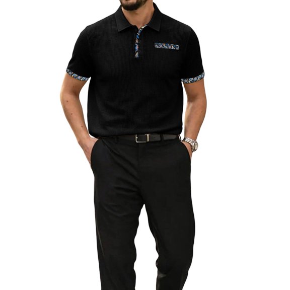 Men's Short Sleeve Collared Polo T-Shirts Mesh Summer Casual Shirts Top