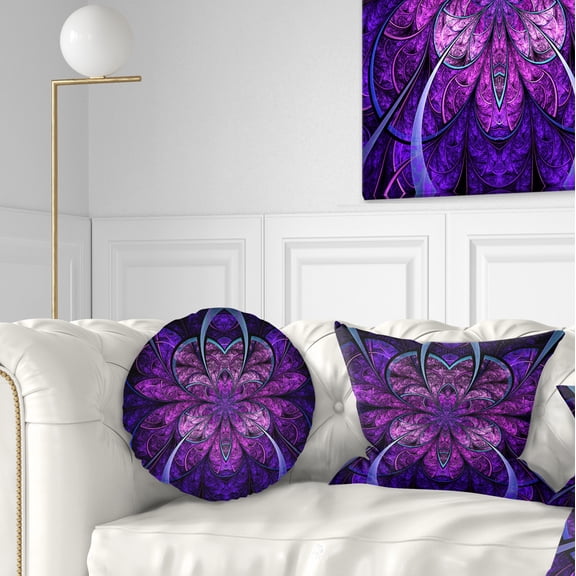 Designart 12" x 20" Contemporary, Modern Blue Polyester Throw Pillow