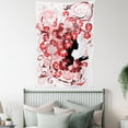 thumbnail image 4 of Girls Tapestry, Flower Girl with Hair Long Swirling Pink Blossoms Hair Dressers Beauty Feminine, Wall Hanging for Bedroom Living Room Dorm Decor, 60W X 80L Inches, Red Pink Black, by Ambesonne, 4 of 5