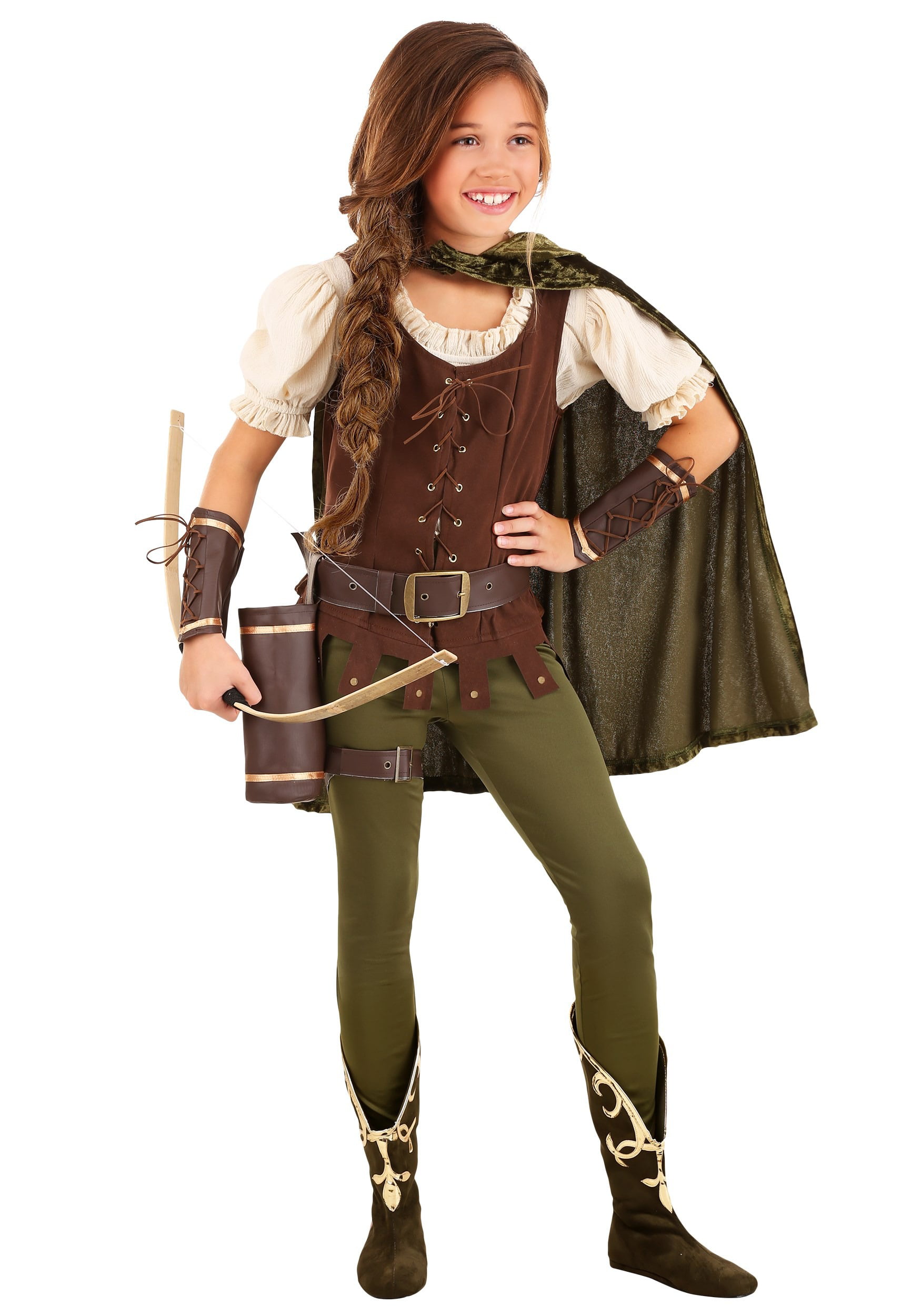 Miss Archer Girls Child Robin Hood Storybook Halloween Costume 