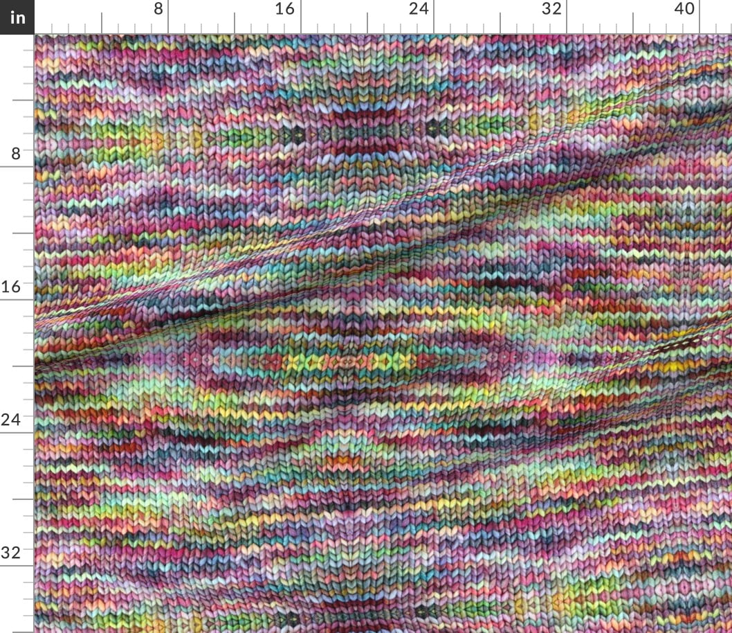 Knitted Multicolor Ted Ting Yarn Fabric Printed by Spoonflower BTY