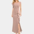 thumbnail image 2 of Durtebeua Women's Split Bodycon Mermaid Evening Cocktail Long Dress Beige,S, 2 of 5