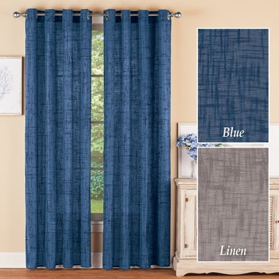 Collections Faux Linen Modern Sheer Curtain Panel With Grommet Top