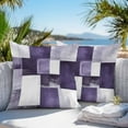 thumbnail image 5 of Waterproof Throw Pillow Covers Set of 2, 18x18 Inch Purple Geometric Decorative Pillowcases Outdoor Pillow Slip Cushion Covers Set for Couch Tent Vintage Oil Painting Contemporary, 5 of 7