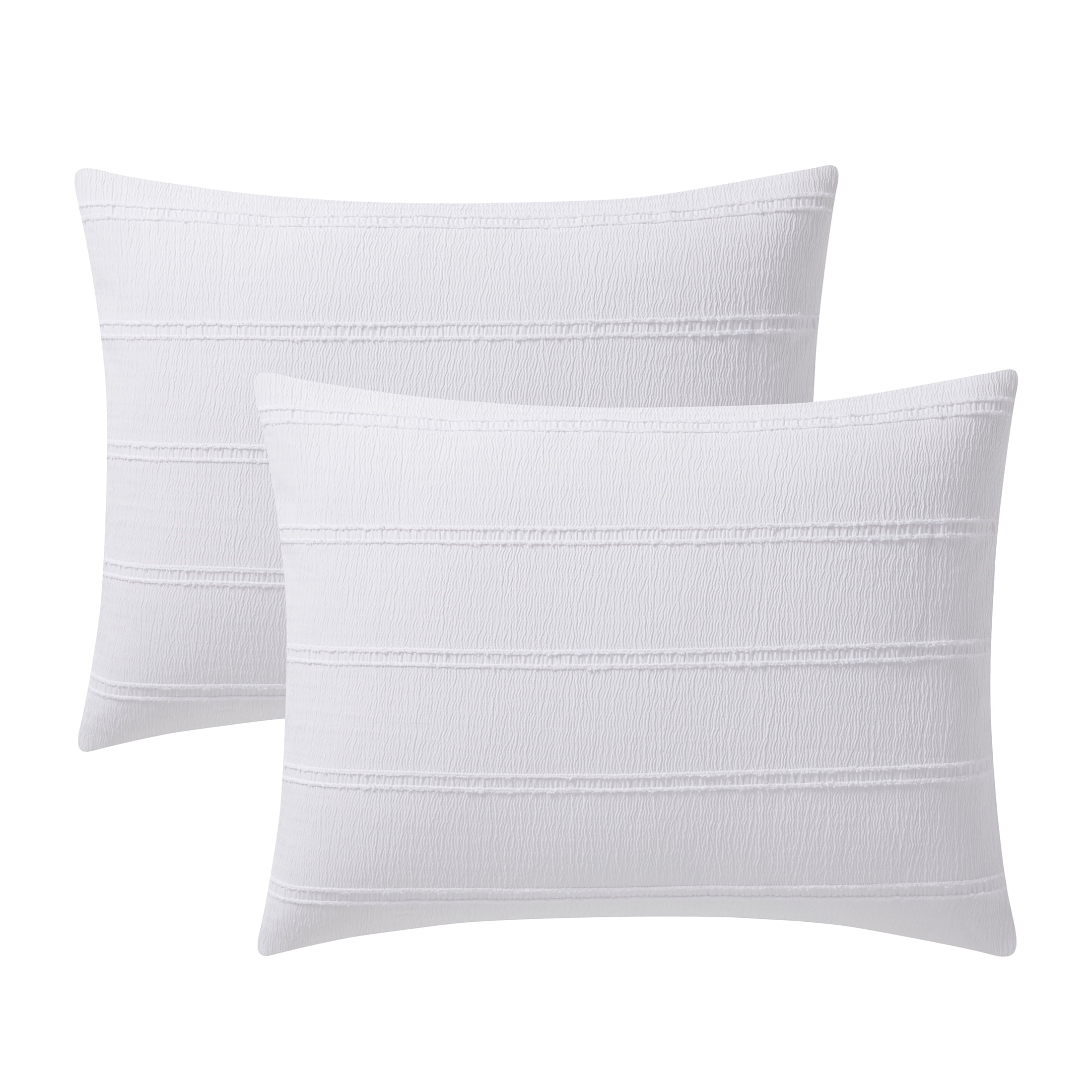 My Texas House Evelyn 3-Piece Bright White Seersucker Comforter Set, King