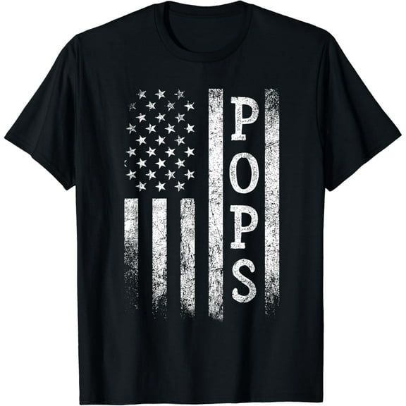 Pops American Flag Pops Gifts Patriotic Father'S Day T-Shirt Unisex S-5XL Hot Trending Shirt, Vintage Birthday Gift