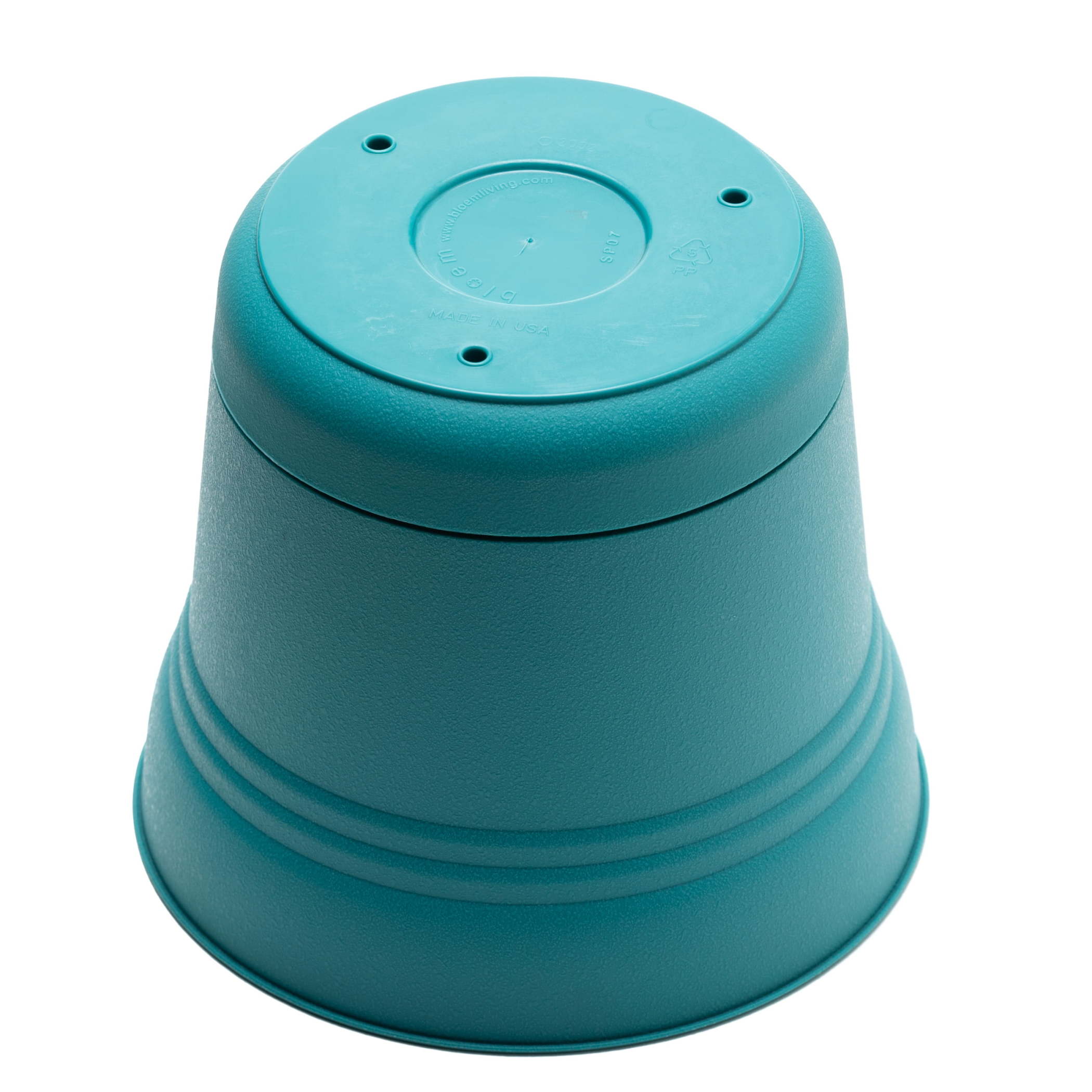 Bloem Saturn 12-Inch Round Plastic Planter, Bermuda Teal photo 7