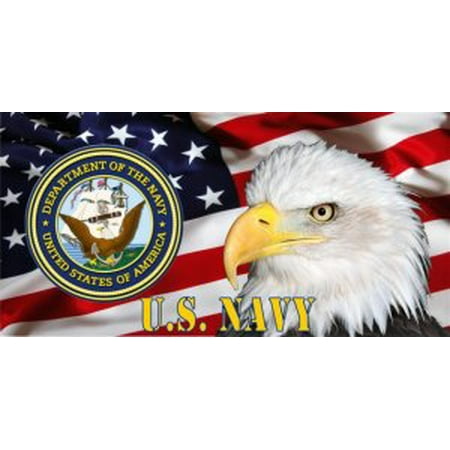 - U.S. Navy Emblem Eagle And Flag Photo License Plate