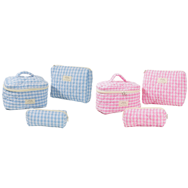 Maquillaje 3 Piezas Aseo Acolchada Algodón Con para Mujer Bonita Bolsa() Azul