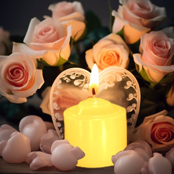 Taotanxi 12 Pcs Candle Floating Tea Lights Wedding Party Candle Small Votive Candles Mini Candles Round Candles Tea Light For Wedding Romantic Paraffin Yellow Co