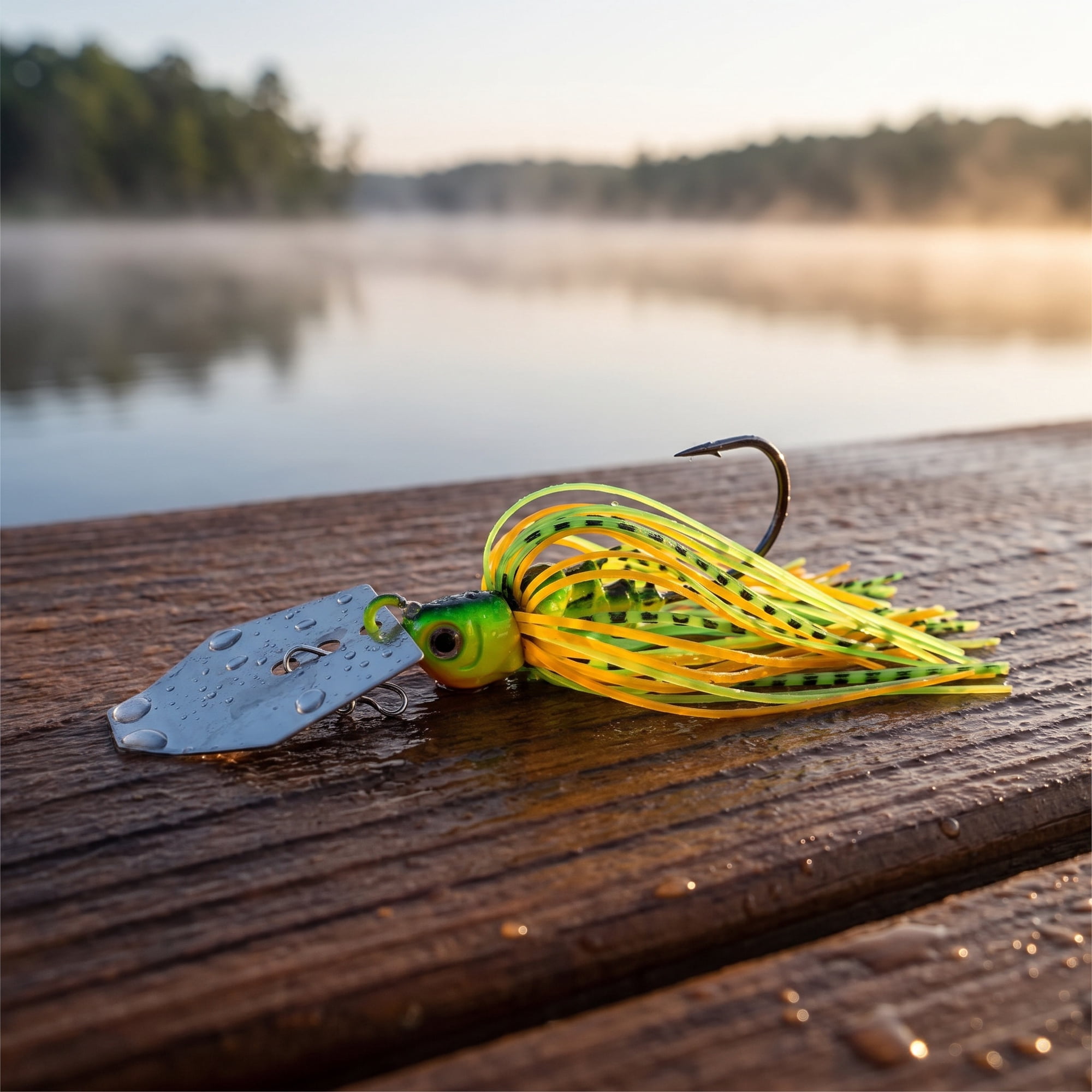 Shihaoyuan 6 Pack 11g Metal Blade Fishing Bait Accessories with Rubber Skirt for Freshwater Spinning and Jigging 100mm Multi-Color