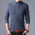 thumbnail image 2 of Ropa para hombre, jerseys con cremallera, suéteres de punto con cremallera para hombre, cuello sin capucha, cuello cálido, primavera y otoño, coreano, X Overfit Fun AS, 2 of 5