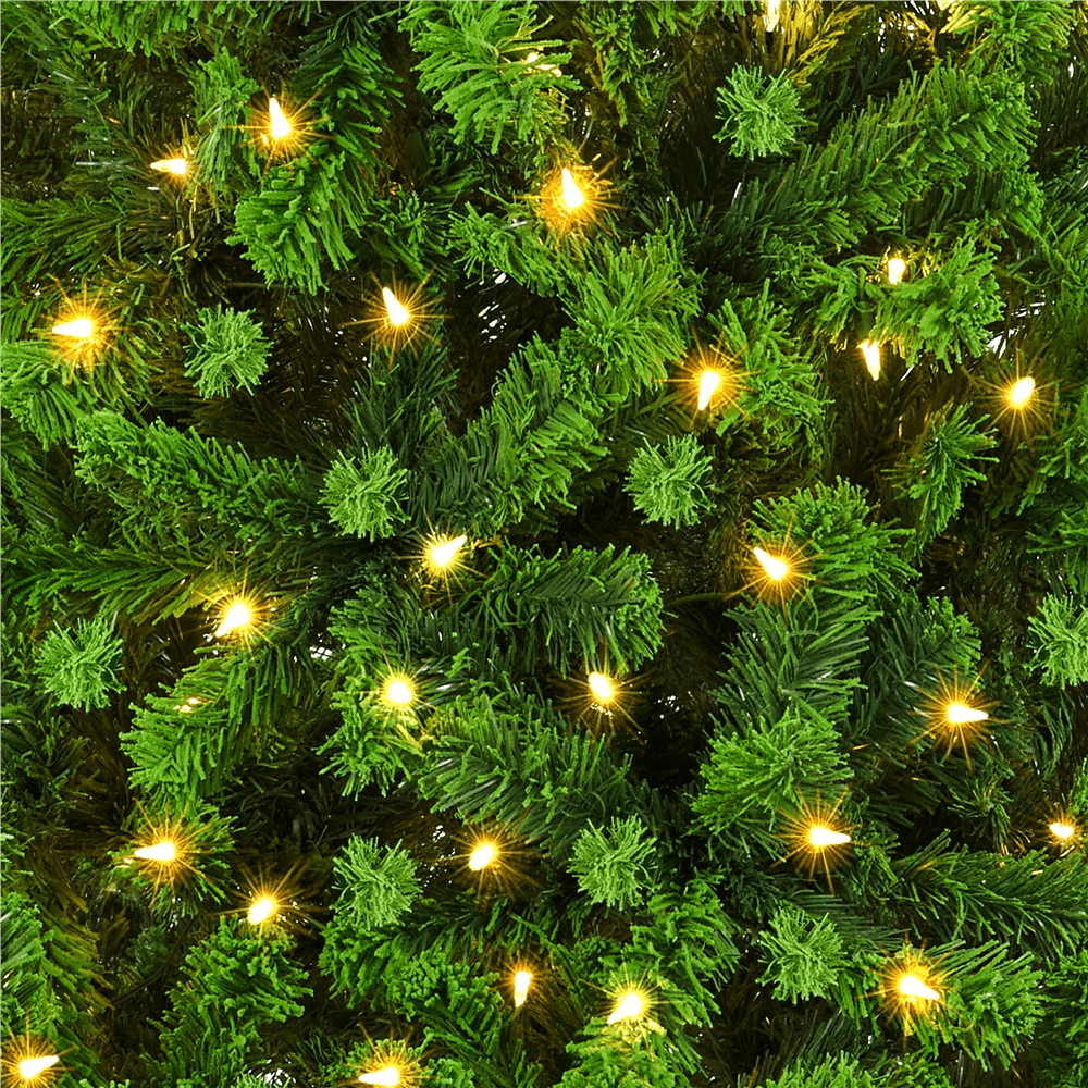 Alden Design 4.5 FT Pre-lit Snow Flocked Christmas Tree with 100 Lights, Pure Green
