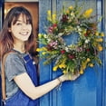 thumbnail image 4 of Spring Wreaths for Front Door 18in Outside Welcome Summer Flowers Weatherproof Greenery All Seasons Round Wreaths, 4 of 6