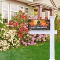 thumbnail image 3 of Happy Halloween Mailbox Cover Starry Night Haunted House Pumpkin Magnetic Mailbox Covers Halloween Mailbox Brunt Orange Large Post Letter Box Covers Garden Yard Home Decor for Outside 21" x18", 3 of 6