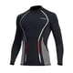 thumbnail image 3 of Traje de baño Cola suave para hombre camiseta de manga larga Natación buceo Surf negro, 3 of 5