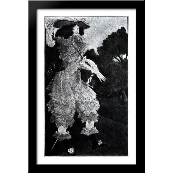 Mademoiselle de Maupin 26x40 Large Black Wood Framed Print Art by Aubrey Beardsley