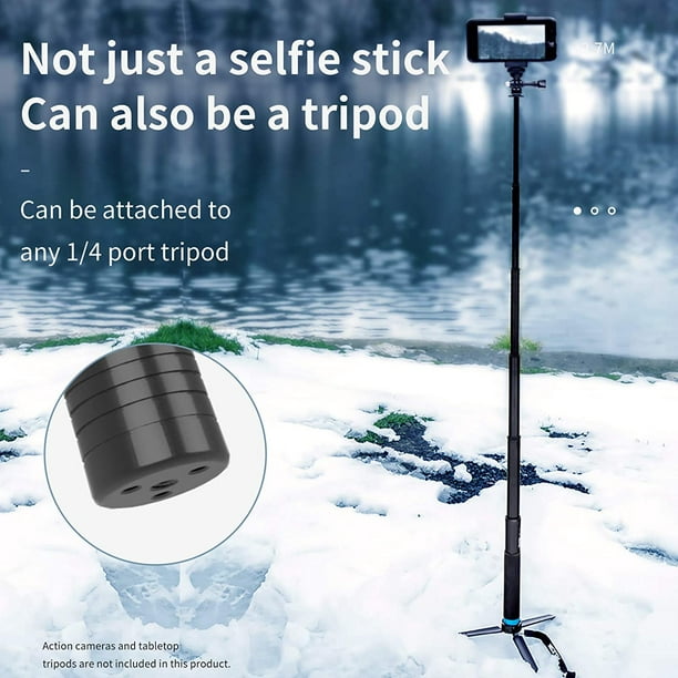 La couleur noire Perche à selfie en fibre de carbone, 2,7 m, 106 pouces,  monopode portable extensible pour gopro héros 9 8 7 6 5 max Insta360 Osmo  action SJCAM