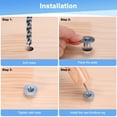thumbnail image 4 of Uxcell 50-Pack M6x6mm T-Nuts Zinc Plated Carbon Steel Tee Nut Round Base Weld Nuts Silver, 4 of 7