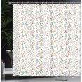 thumbnail image 3 of Ambesonne Botanical Shower Curtain, Soft Toned Meadow Blooms, 69"Wx75"L, Seafoam Coral Pale Brown, 3 of 4