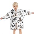 thumbnail image 3 of Schnauzer Dogs with Paw Blanket Hoodies for Kids 6-13YR Oversize Wearable Blanket Hoodies for Boys Girls Teens, 3 of 7