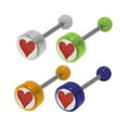 thumbnail image 1 of Red Heart Logo Barbell Tongue Ring, 1 of 3