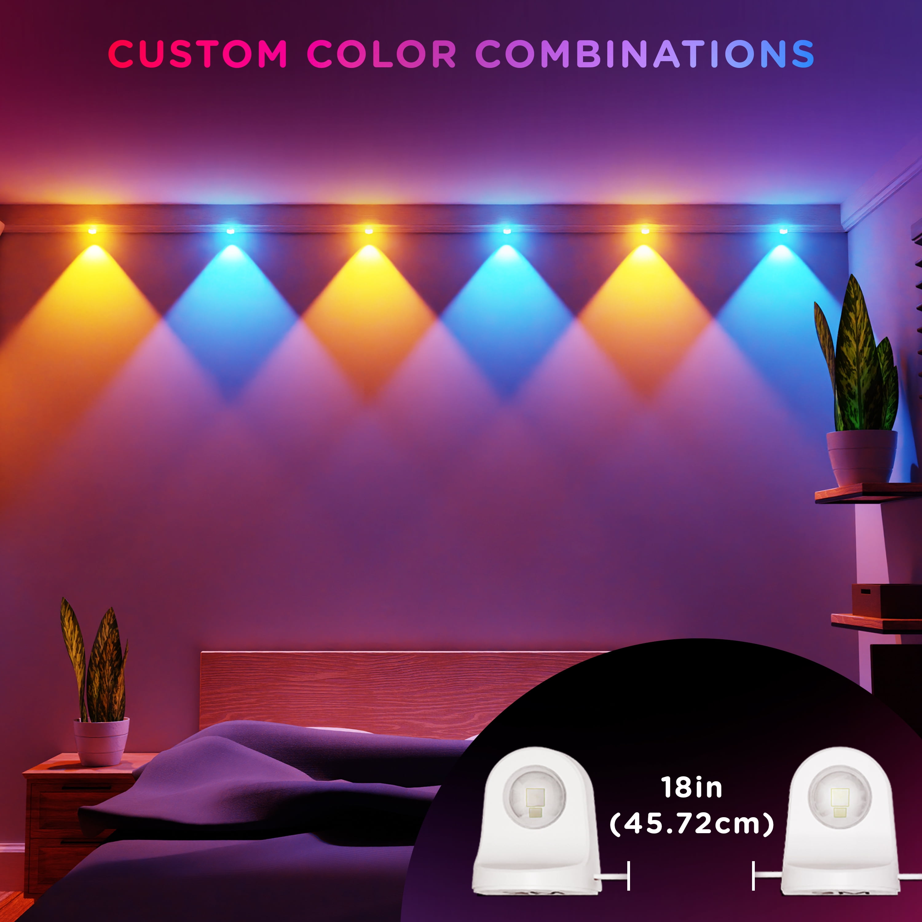 Enbrighten Spectrum Indoor 8ft LED Wall Lights RGBWIC Color