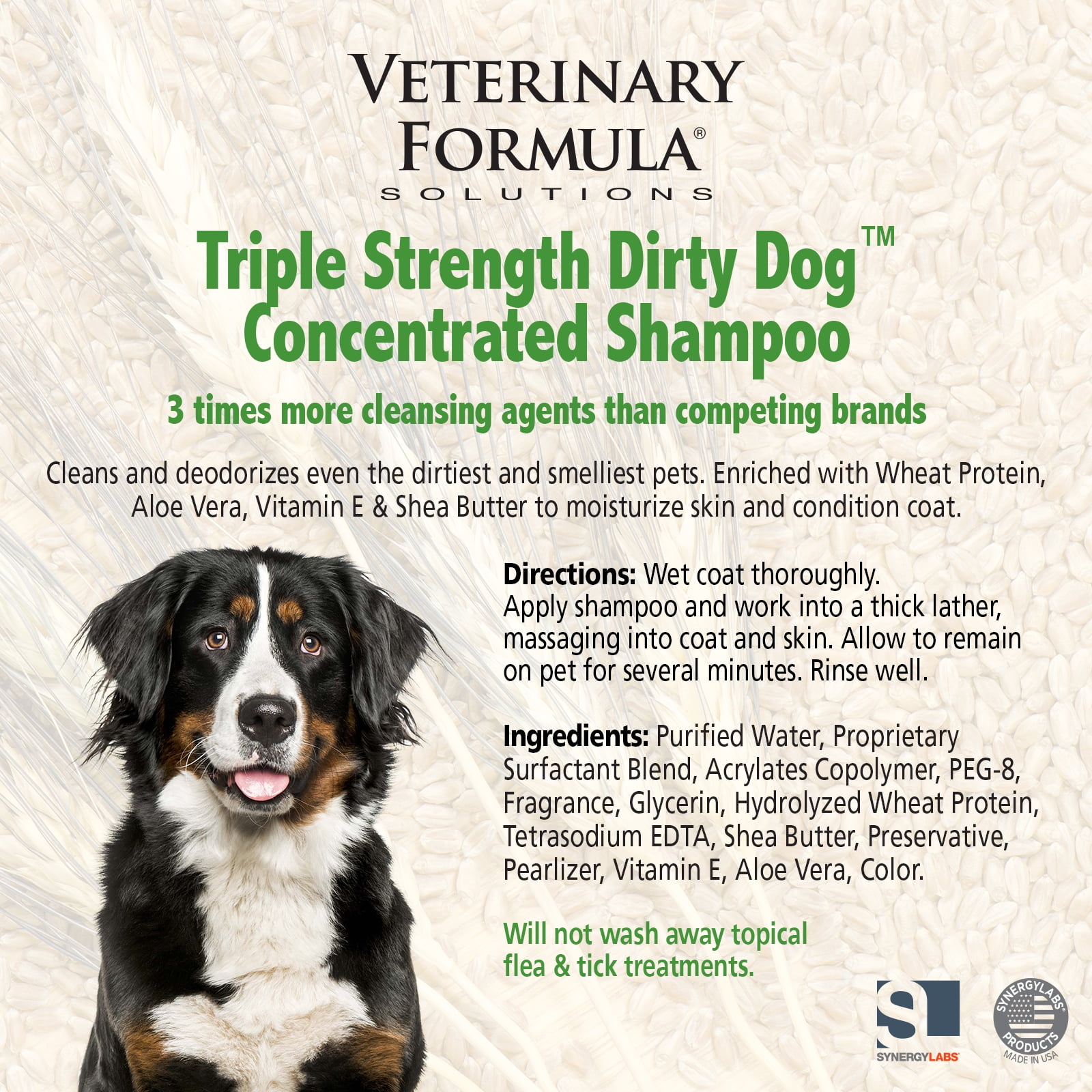 Veterinary Formula Solutions Triple Strength Dirty Dog Shampoo, 17 oz – Dirtrepel Technology Extra Dirty and Smelly -