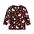 thumbnail image 4 of Kids Easter Eggs Shirts 3/4 Sleeve Bunny Graphic Print Cute T-Shirts Girls Funny Summer Soft Blouses, Coffee 130, 4 of 4