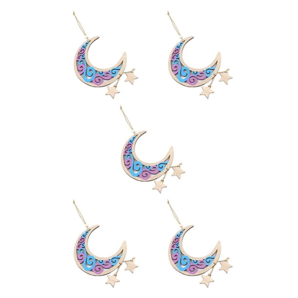 Naiovety Decoraciones de Ramadán, decoración colgante para el hogar, suministros para fiestas, colgantes islámicos, colgante de luna para 04 5Conjunto