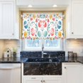 thumbnail image 5 of Yayeee Kitchen Curtains Tier Pair Light Filtering 27"x24" Rod Pocket Short Cafe Window Panel, Cute Easter Eggs, 5 of 7