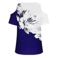 thumbnail image 4 of Patlollav Women Summer T Shirt Cold Shoulder Pullover Blouse V Neck Short Sleeve Tops, 4 of 6