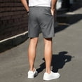 thumbnail image 4 of Homeyce Shorts for Men Button Elastic Waistband Flat Front Shorts with Pockets Water Resistant Golf Shorts Straight Fit Golf Casual Summer Beach Chino Shorts,Gray XL, 4 of 4