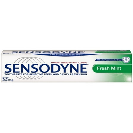 3 Pack - Sensodyne Fluoride Toothpaste, Maximum Strength, Fresh Mint 4 oz
