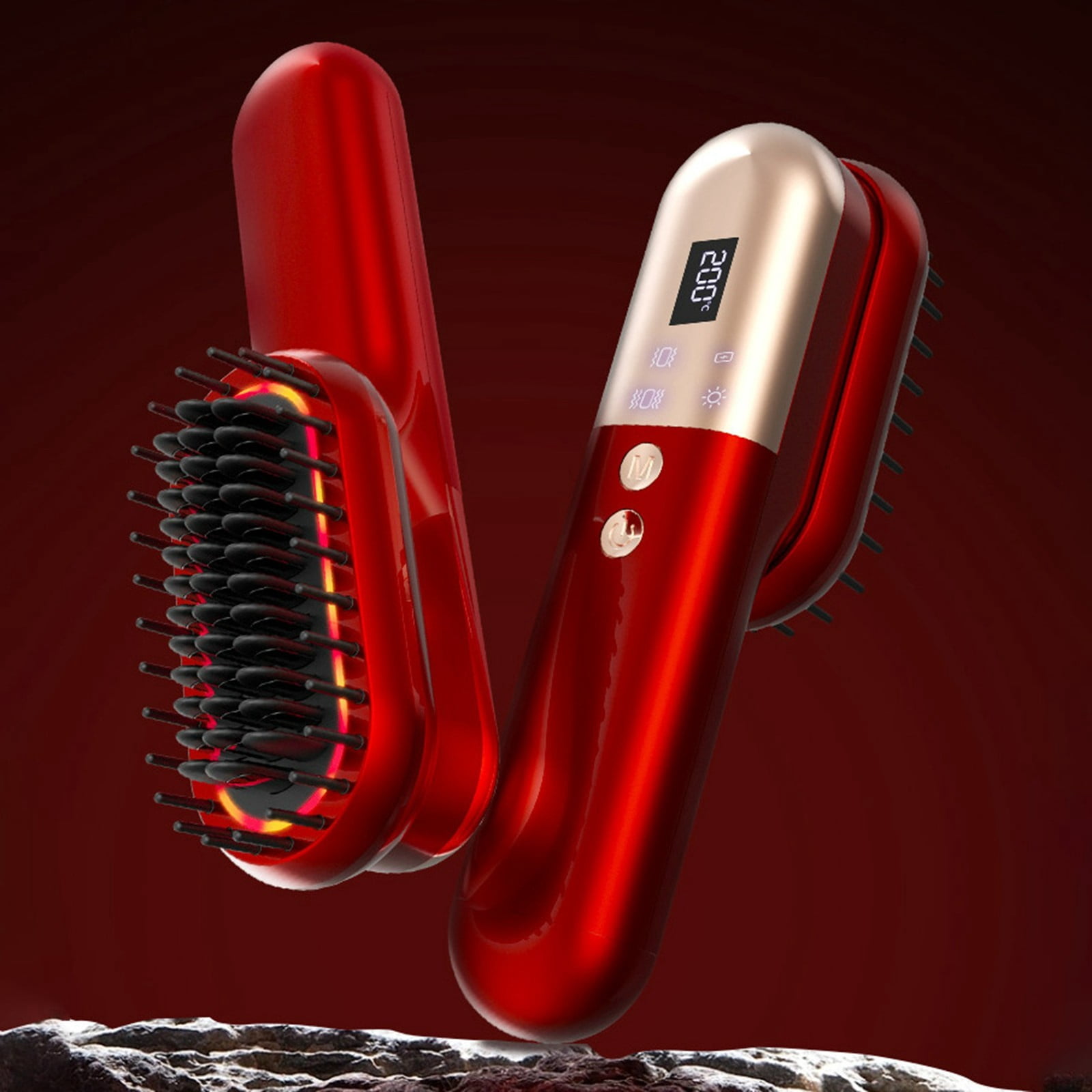 fsxdhpcsgfc Cordless Straightening Comb Functional Scalp Massager With Red Light For Hair Care And Scalp Massage