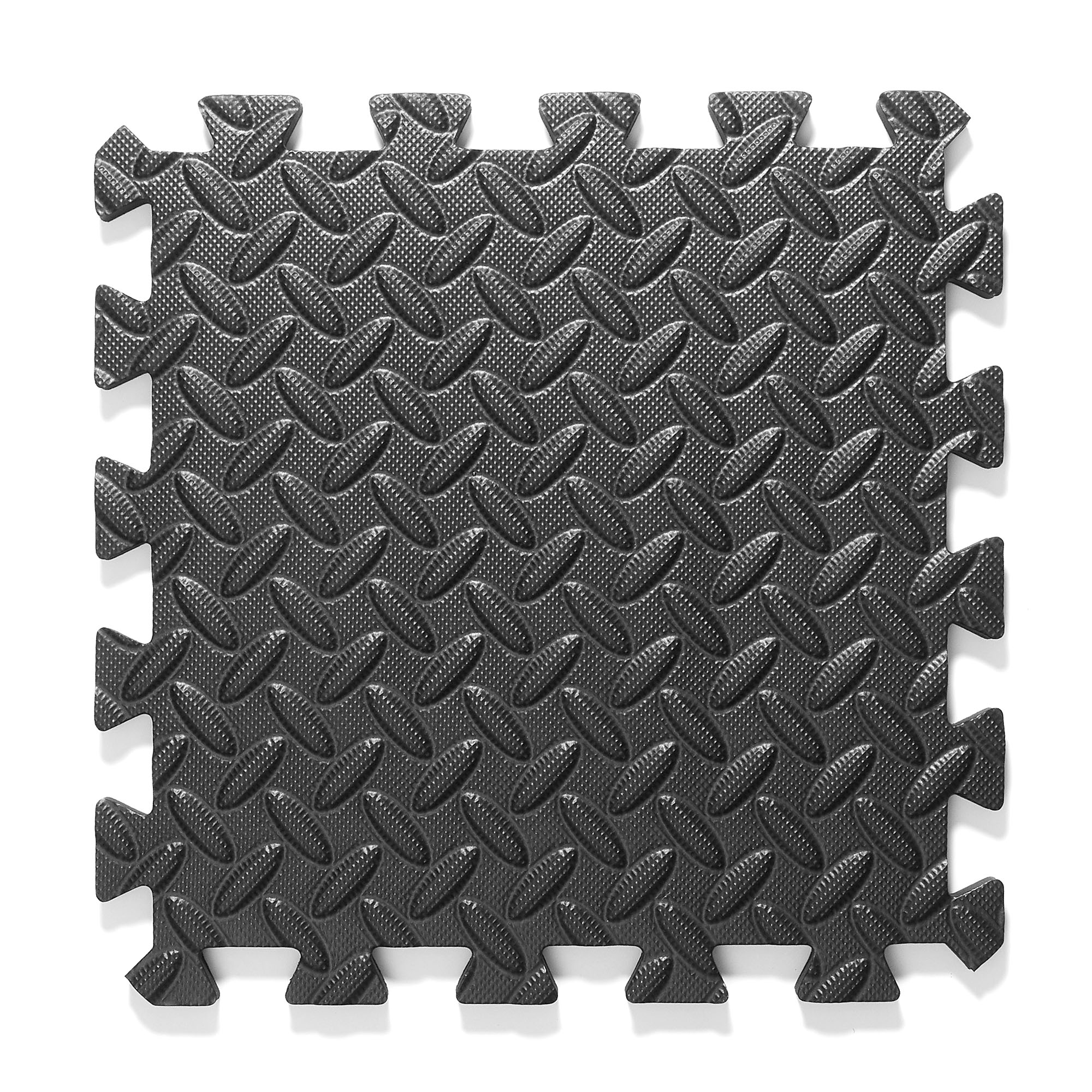 12-Piece Thick Gym Exercise Floor Mats – Puzzle Tiles Rubber Top EVA Foam – 48 SQ FT Black/Blue