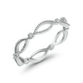 thumbnail image 4 of Full Eternity Stackable Band Round Ring CZ 925 Sterling Silver Size 10, 4 of 7