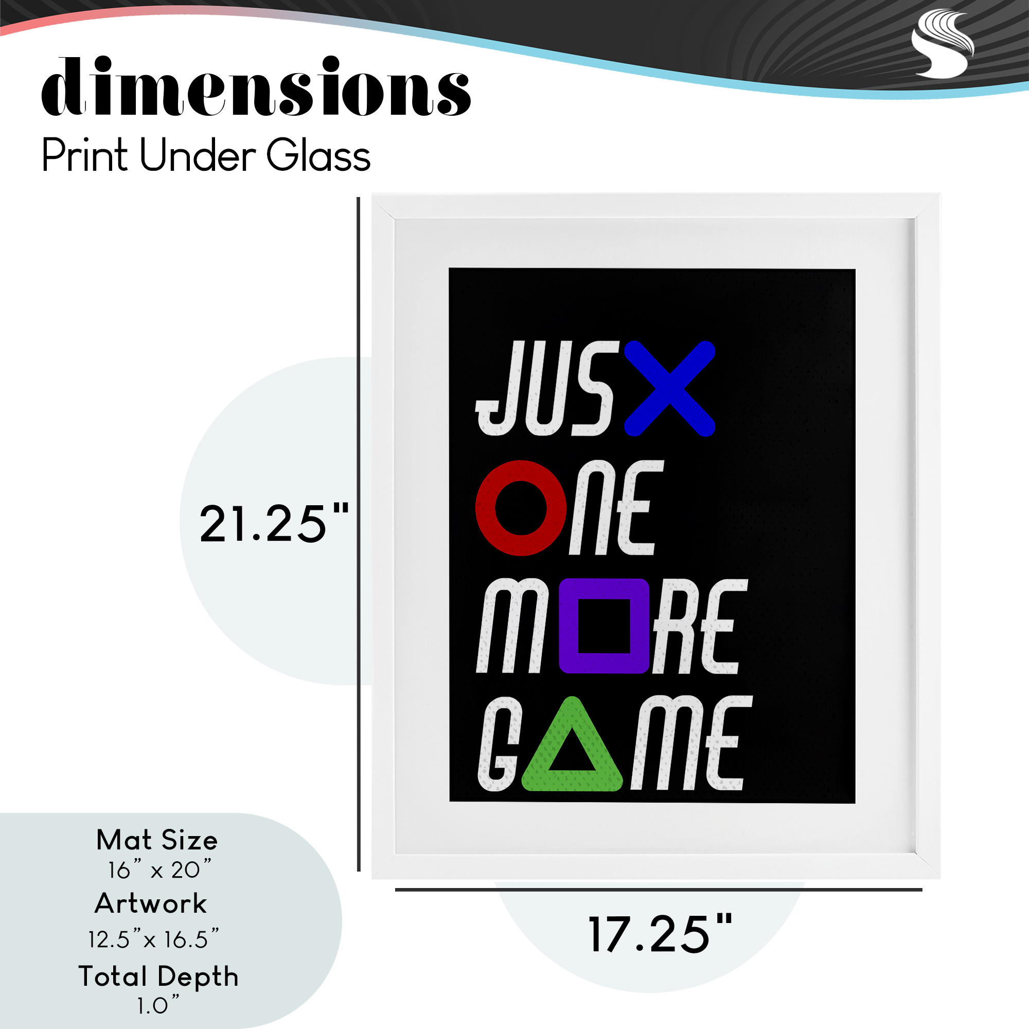 One More Game with Symbols White Framed Print Under Glass, design by Kim Allen