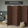 thumbnail image 6 of Red Lantern 6 ft. Tall Diamond Weave Fiber Room Divider - Dark Mocha - 5 Panel, 6 of 6