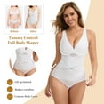 thumbnail image 3 of Joyshaper Body Shaper for Women Tummy Control Shapewear Waist Trainer Snatched Shaping Seamless V Neck Bodysuit, 3 of 6