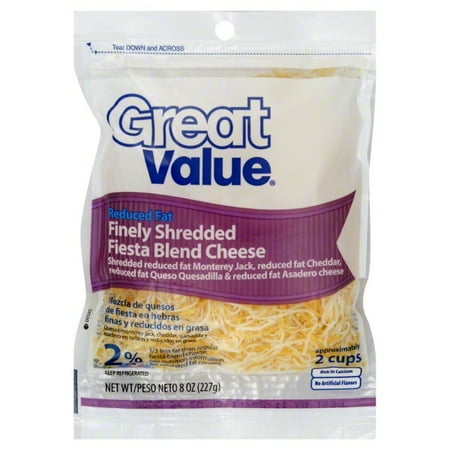 Great Value Fiesta Blend Finely Shredded Cheese, 8 oz