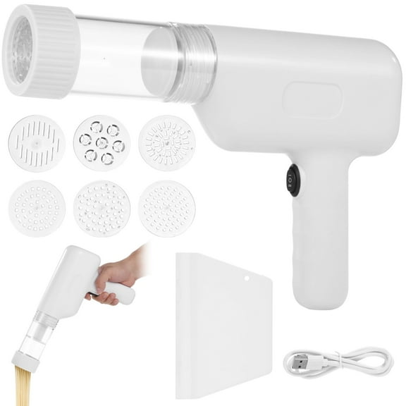 Portable Noodle Maker, 6-in-1 Electric Pasta Makers,Ramen Maker Machine for Homemade Sausage, Automatic Household Spaghetti Maker, White