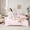 Pink M, variant on Homewish Watercolor Rose Women Twin Bedding Sets 7-Piece, Square Rectangle Abstract Bedding Comforter Set, Modern Fashion Ink Reversible Sheet Sets, Lightweight Room Decor